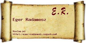 Eger Radamesz névjegykártya